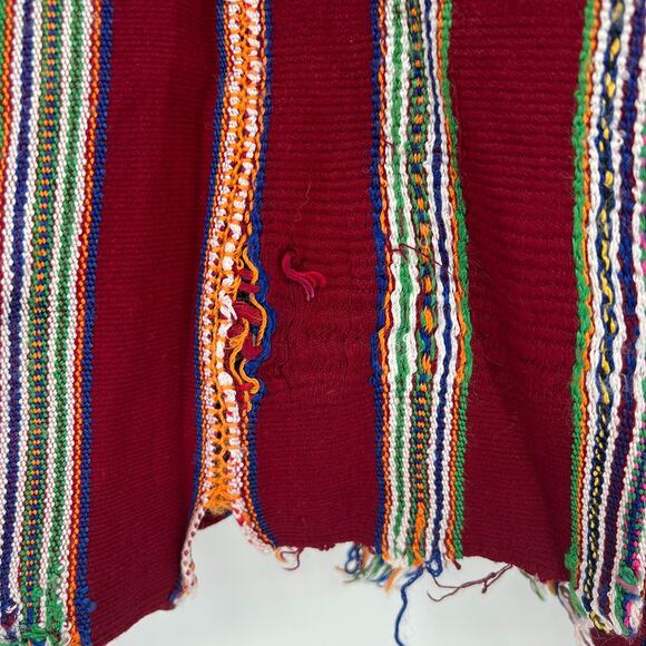 Vtg Handmade Huipil Top Womens One Size Colorful Embroidered Poncho Floral - Picture 3 of 8